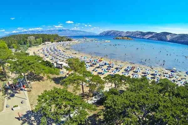 La plage Rajska - Rab, Croatie