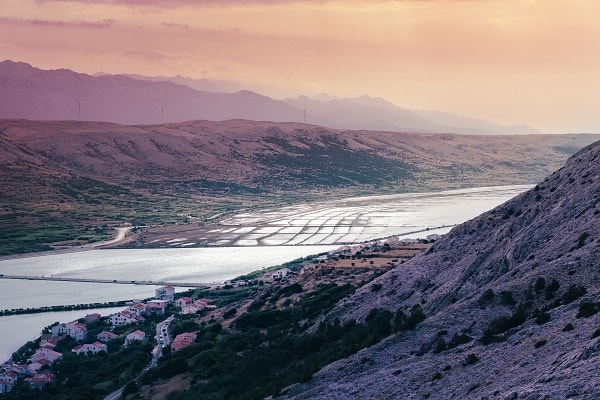 Saline sur l'île de Pag, Croatie